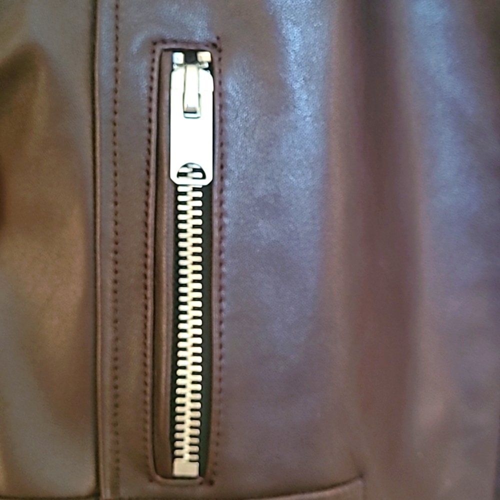 Leather moto jacket NWOT - Picture 3 of 11